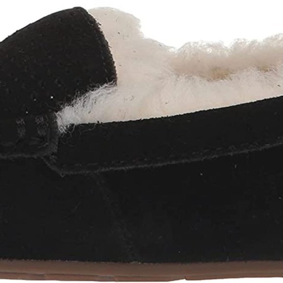 NIB UGG KOOLABURRA SUEDE‎ LEZLY FUR LINED SLIPPERS BLACK - Picture 6 of 8